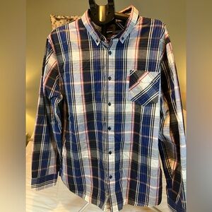 Levi’s Plaid Button Down Shirt XXL Blue Red White Long Sleeve Casual